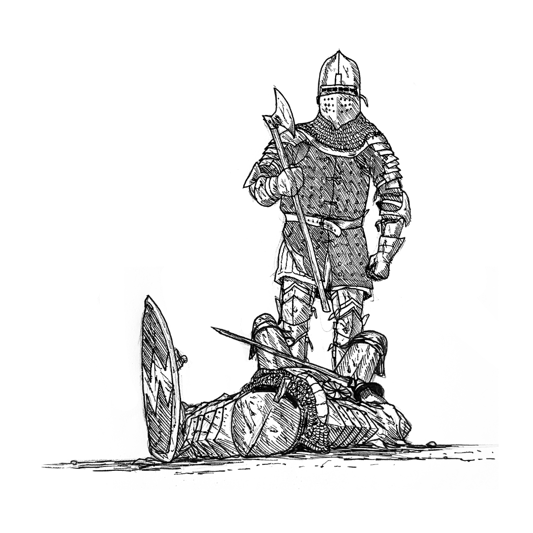 medieval soldier drawing